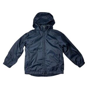 Lands' End Navigator Kids Hooded Fleece Lined Windbreaker Jacket  XS (4-5)